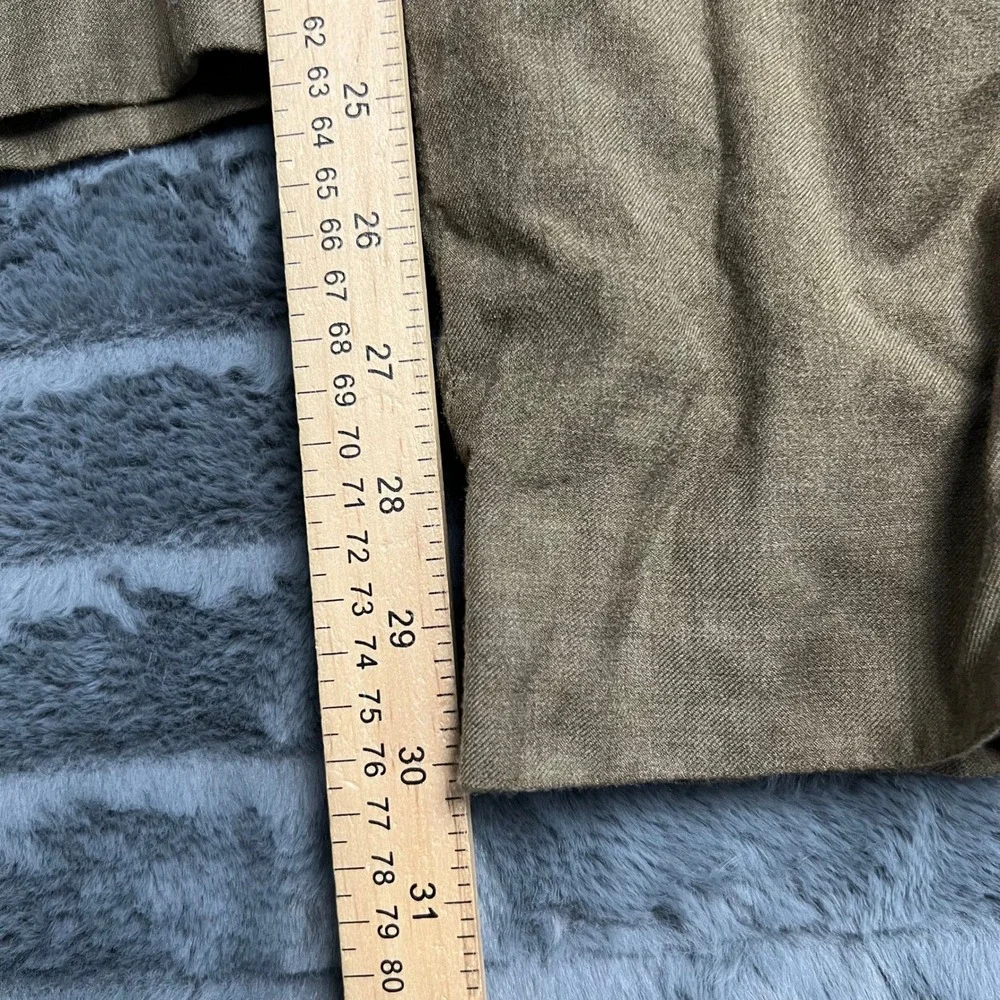 Cremieux Loro Piana Wool Dress Pants Mens 34R Brown Flat Front Italian Fabric